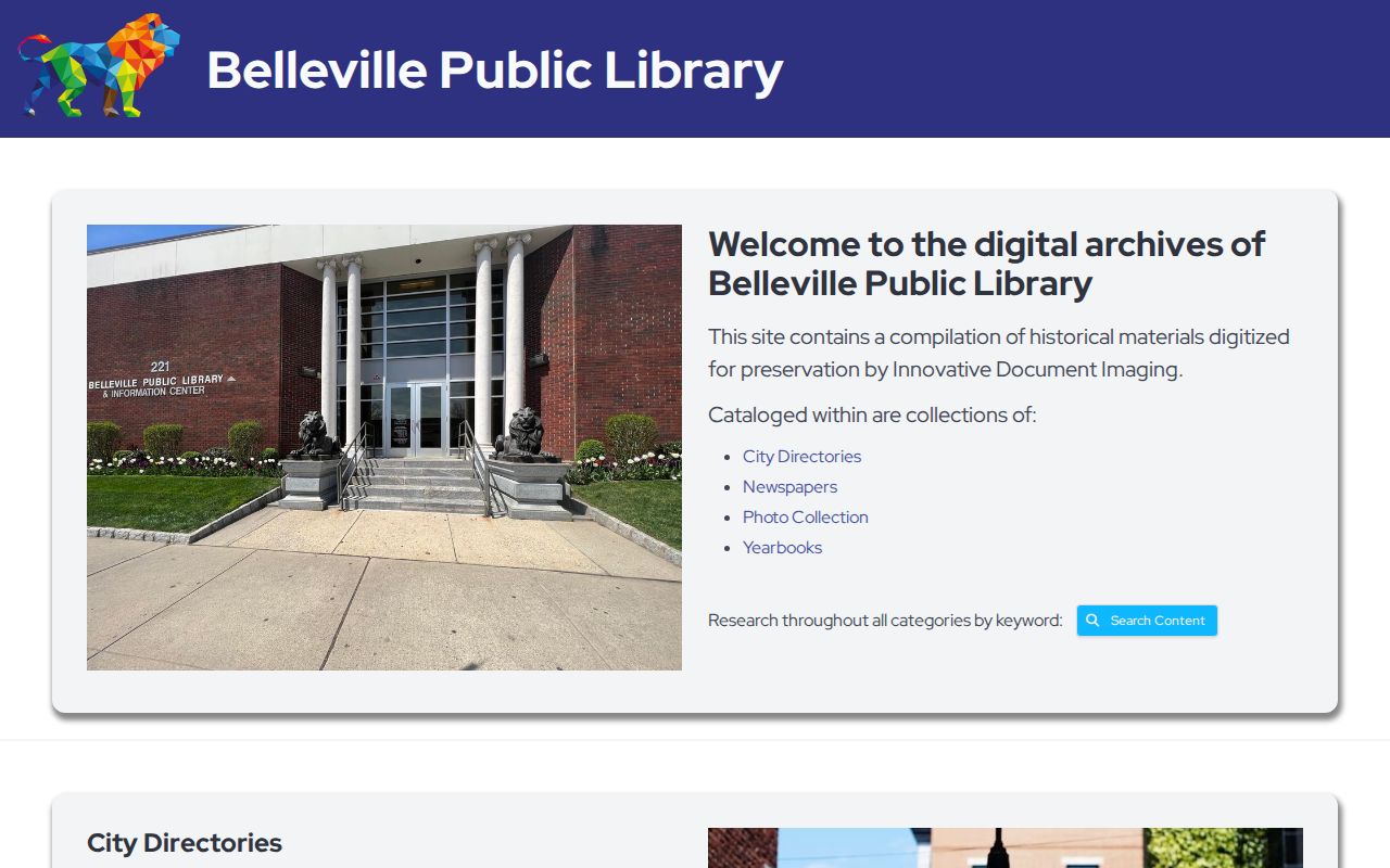 Van Buren Township city directory search in the digitized Belleville archive