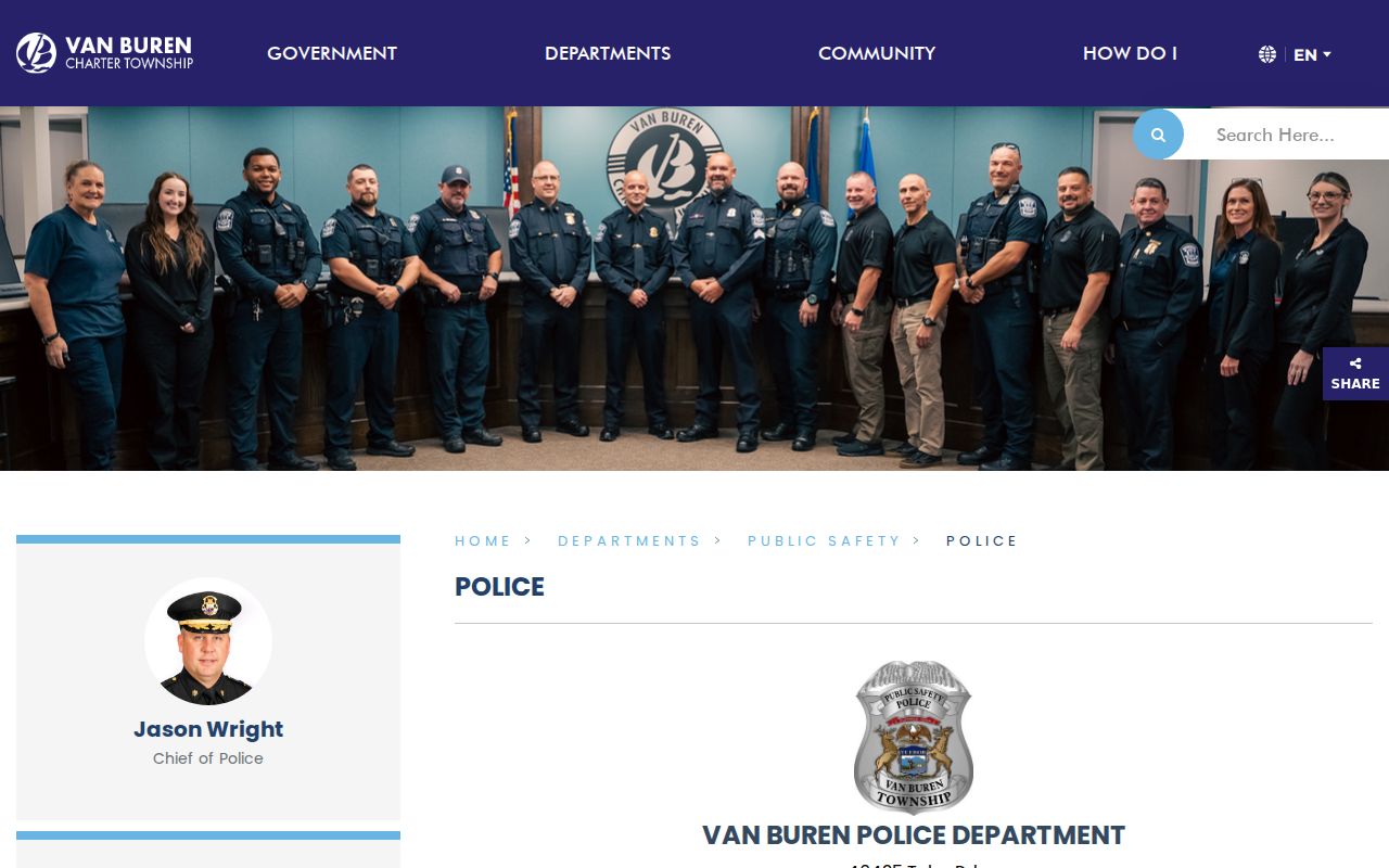 Van Buren Township city directory research and police records access