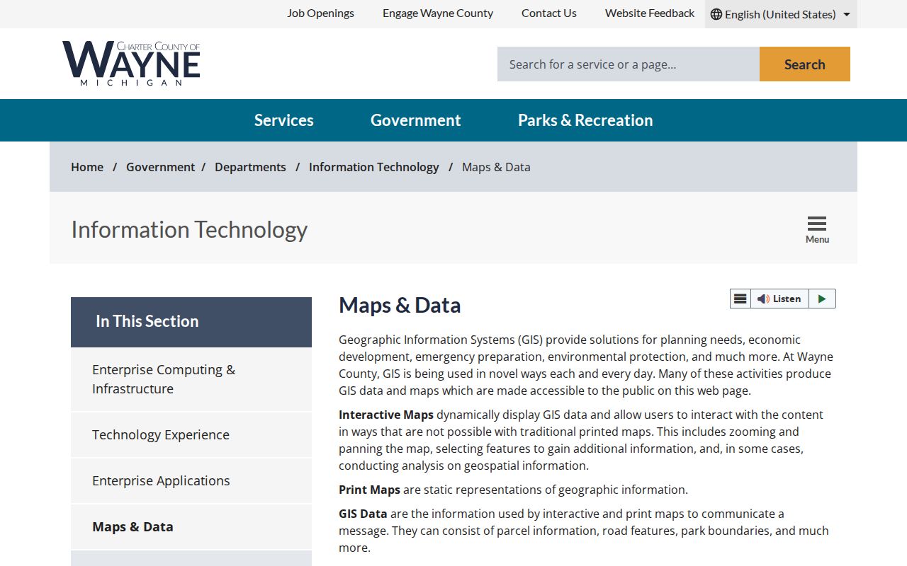 Van Buren Township street directory Wayne County maps and data resources